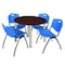 Kee Kee Round Table & Chair Set, Wood, Metal, Plastic Top, Mahogany TB36RNDMHBPCM47BE - alternate 1